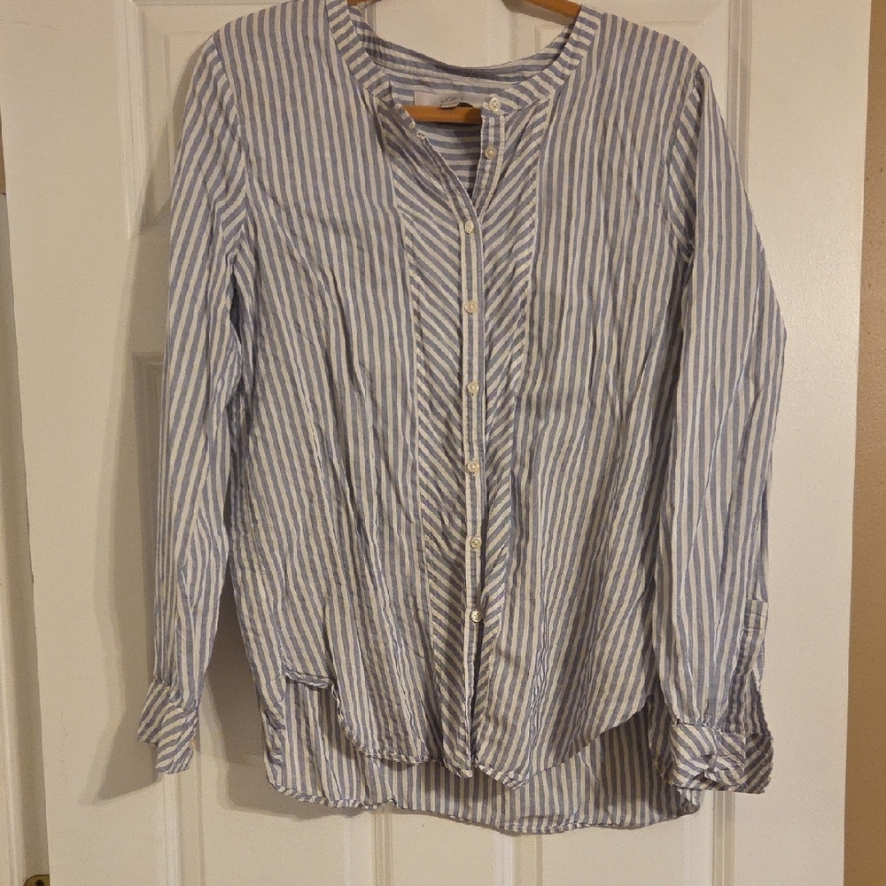 Loft blue/white striped blouse